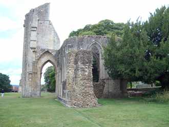 Overblijfselen van Glastonbury Abbey in Somerset
