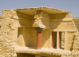 het gerestaureerde paleis van Knossos op Kreta